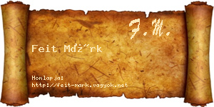 Feit Márk névjegykártya